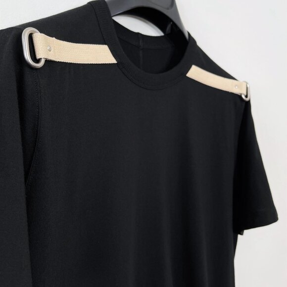 Rick Owens - Rare Shoulder Detail Black Cotton Level T Shirt FW19 Larry - Picture 3 of 10